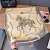 Autumn and winter new horse picture jacquard contrasting color double-sided imitation cashmere scarf personalized advanced soft breathable warm