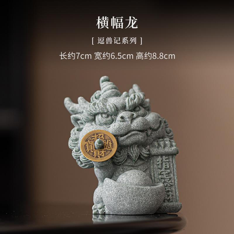 Kreative Glücksbringende Reichtum Grüner Sandstein Tee-Haustier Ästhetisches Aquarium Landschaftsgestaltung Tee-Figur Spielzeug Tee-Statue Ornamente