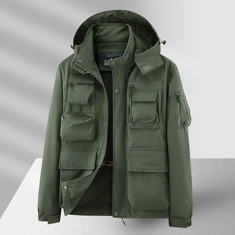 Mit Kapuze Wandern Radfahren Jacke Männer Outdoor Bomber Jacken Windjacke Casual Cargo Jacken Männer Mäntel