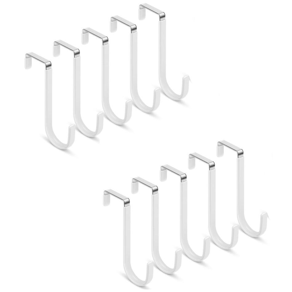 Door Hangers Hooks with Rubber Organizer Hooks for Living Room, Bathroom, Bedroom, Kitchen Hanging Clothes, Towels, Hats, Coats