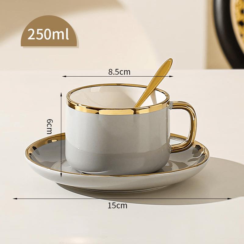 Tingle European Gold-Trimmed Ceramic Coffee Set