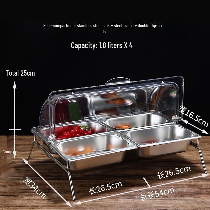 Stainless Steel Buffet Condiment Serving Station