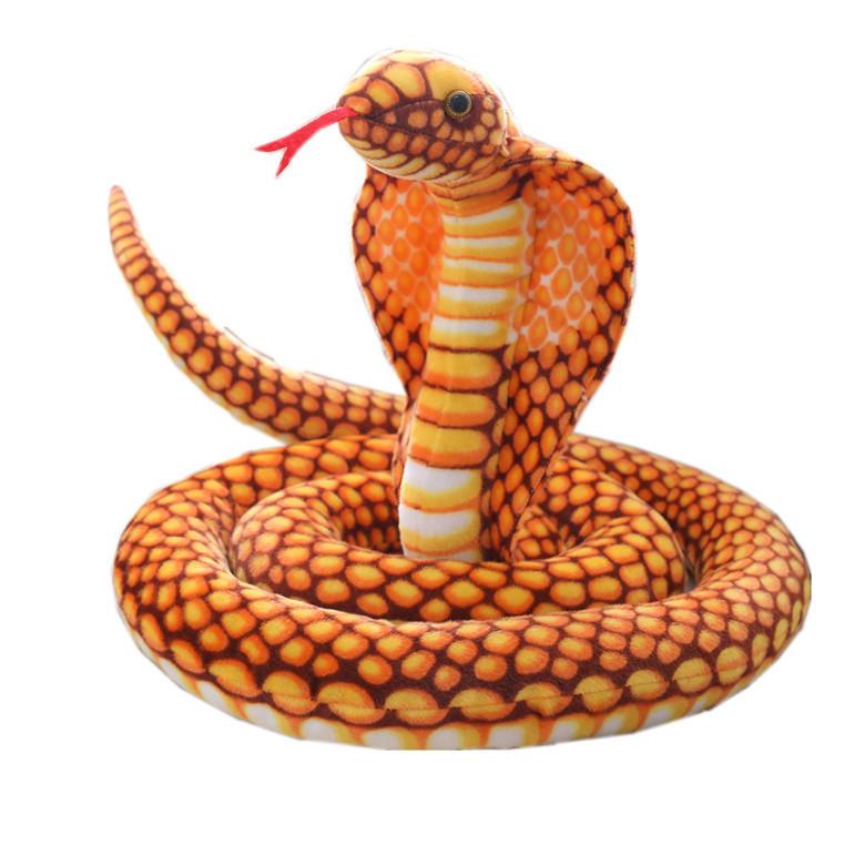 King Cobra Plush Toy With Super Soft Short Plush For Kids Educational Animal Play