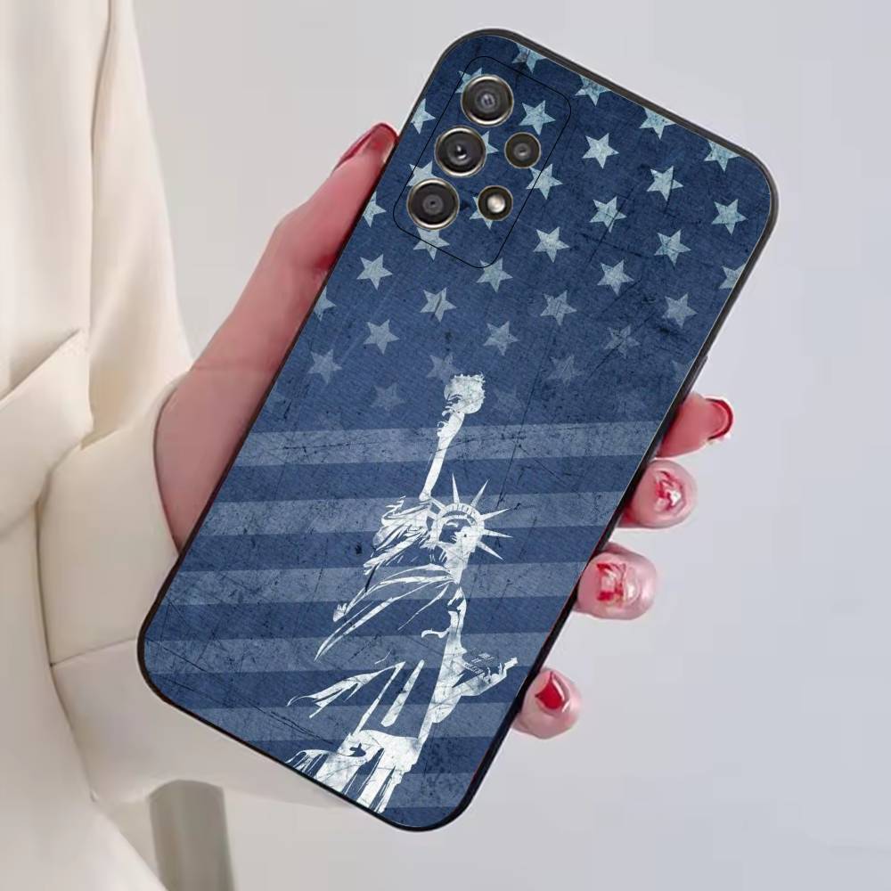 ΗΠΑ Σημαία Αμερικής Θήκη Κινητού Για Samsung S25,S24,S21,S22,S23,S30,Ultra,S20,Plus,Fe,Lite,Note,10,Μαύρο Κάλυμμα