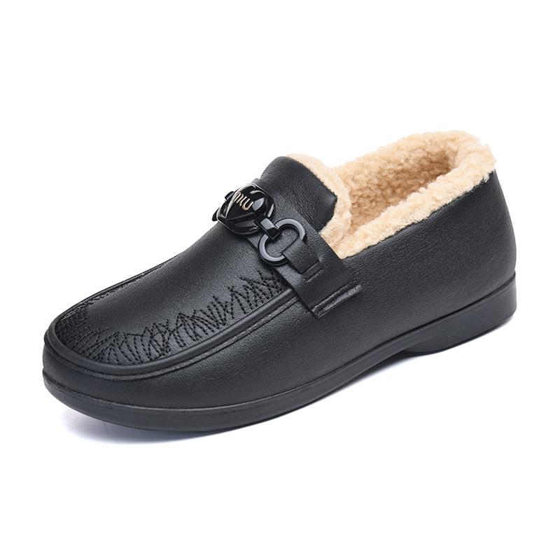 Processing and customization of new winter flat-bottomed cold-proof and waterproof women's cotton shoes, comfortable and casual velvet thickened warm