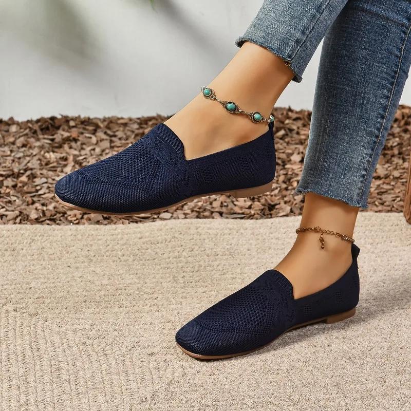 fashion 2024 Hot Sale Women's Shoes Plus Size Women's Vulcanize Shoes Fashion Slip-on Ladies Casual Shoes New Round Head Mesh Sneakers