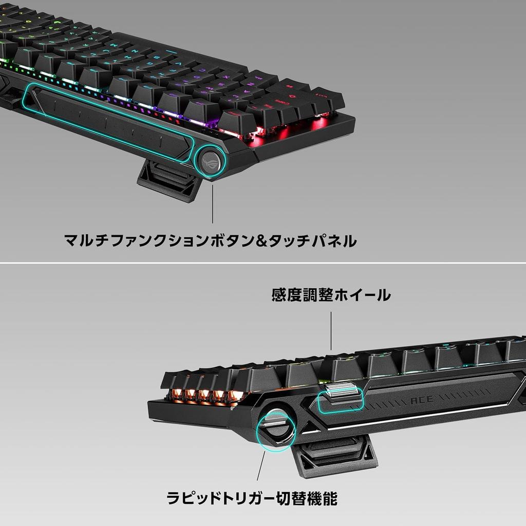 ASUS ROG Falchion Ace 75 HE Moonlight White Layout Gaming Keyboard ROG HFX V2X Magnetic Switches Rapid Triggers Up to 8000Hz USB Wired PBT Browser
