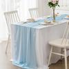 2pcs Chiffon Table Runner Burgundy for  Christmas Party Romantic Wedding Bridal Shower Fall Decorations Table Runner Luxury