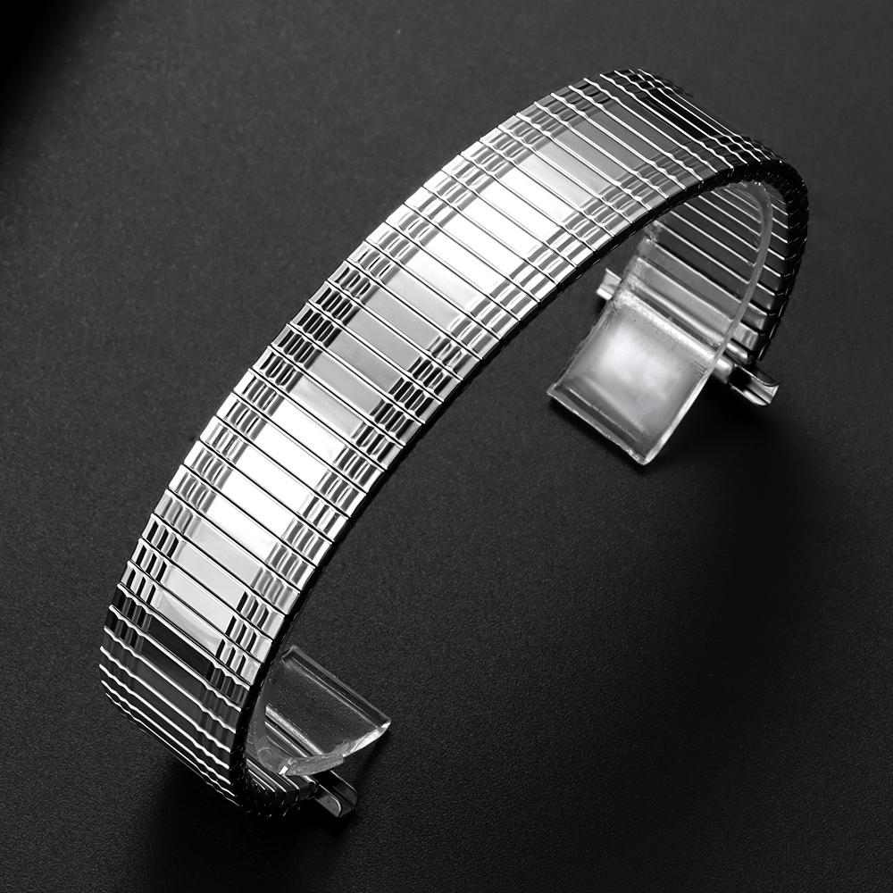 10mm-14mm 16mm-23mm Stainless Steel Watch Strap for Women Men Metal Wristband Adjustable Width Elastic Expansion Watchband