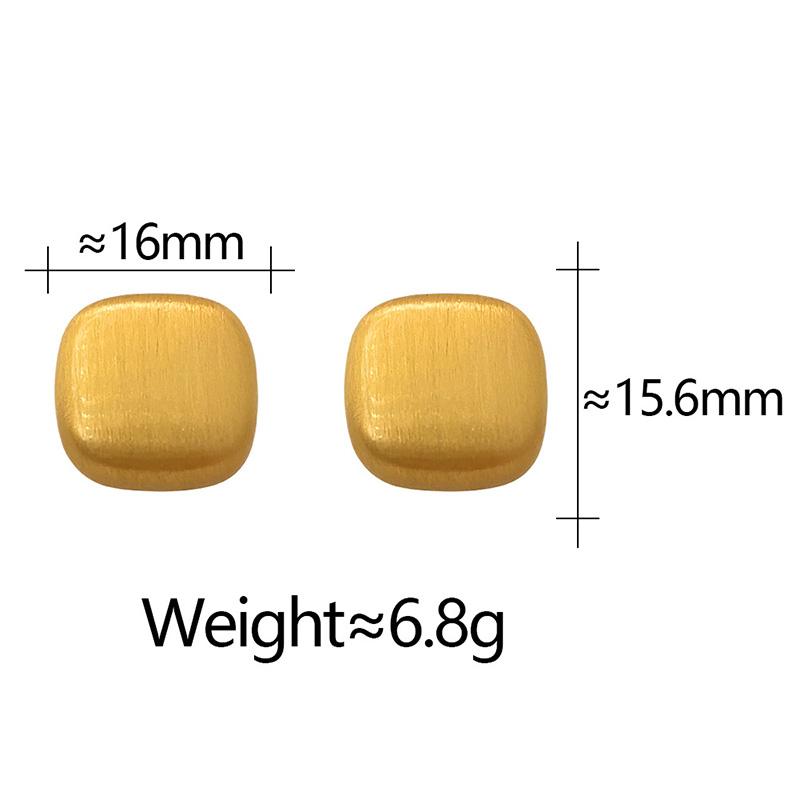 PONYKISS  Sterling Silver Wire Drawing Square Stud Earrings for Women Trendy Fine  Minimalist Geometric Accessories