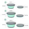 Silicone Folding Bowl with Lid, Salad Bowl Set, Foldable Lunch Box, Portable, 3 Pcs
