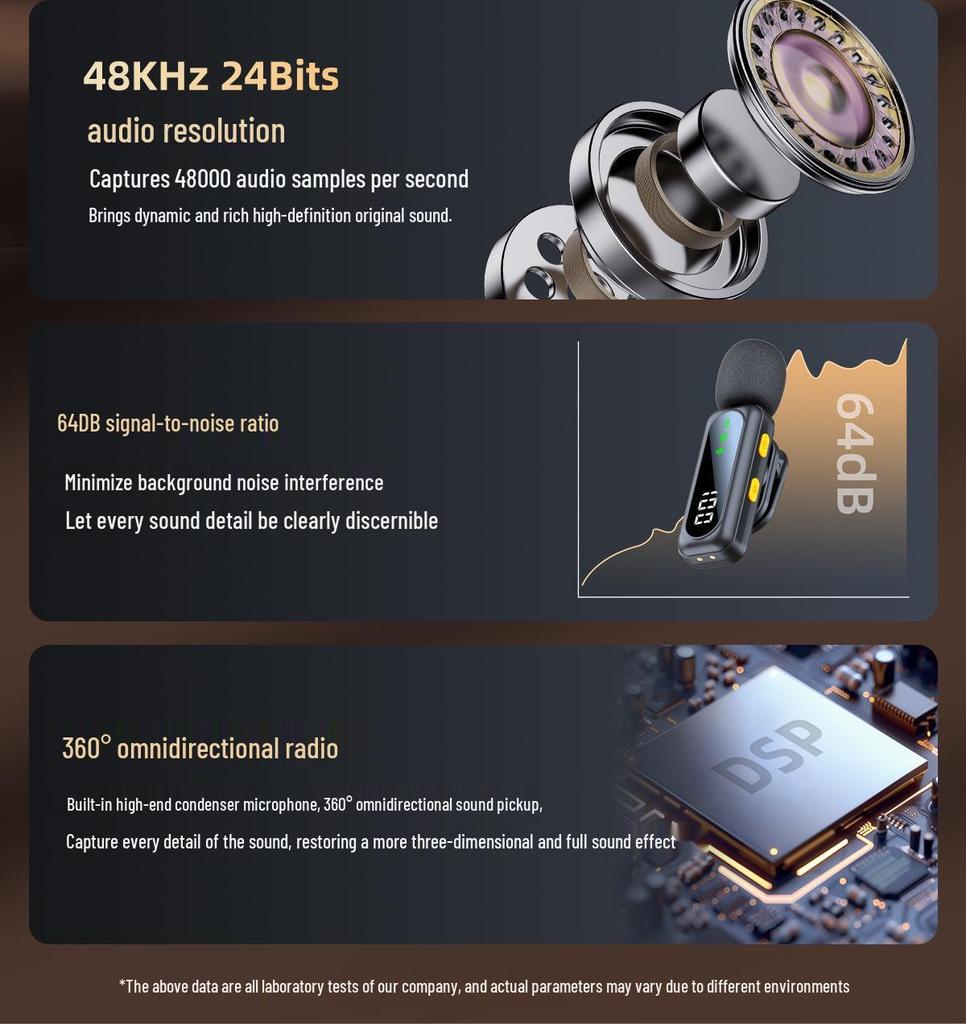 J88 Drahtloses Lavalier-Mikrofon mit Rauschunterdrückung und Ladeetui