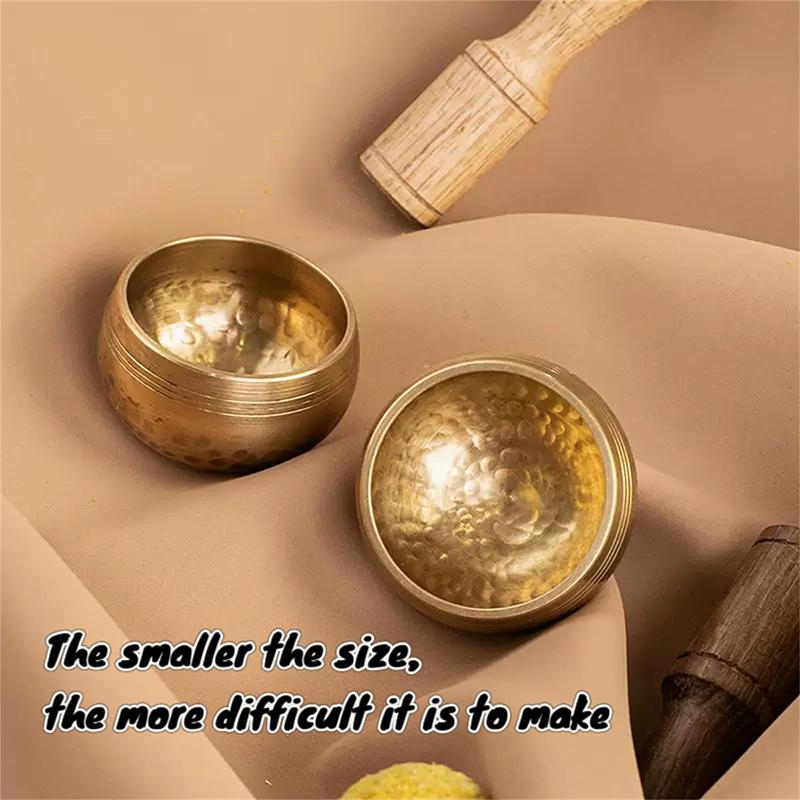 Mini Tibetansk Håndlaget Messing Syngeskål Yoga Meditasjonsskål For Lydhealing Stresslindring Buddha Mindfulness Skål Instrument