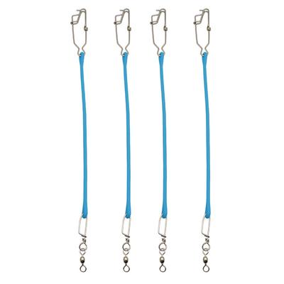 Confezione da 4 Corde Elastiche per Downrigger con Moschettone Girevole a 360 Gradi Moschettone in Acciaio Inossidabile per Pesca a Traina in Mare Profondo