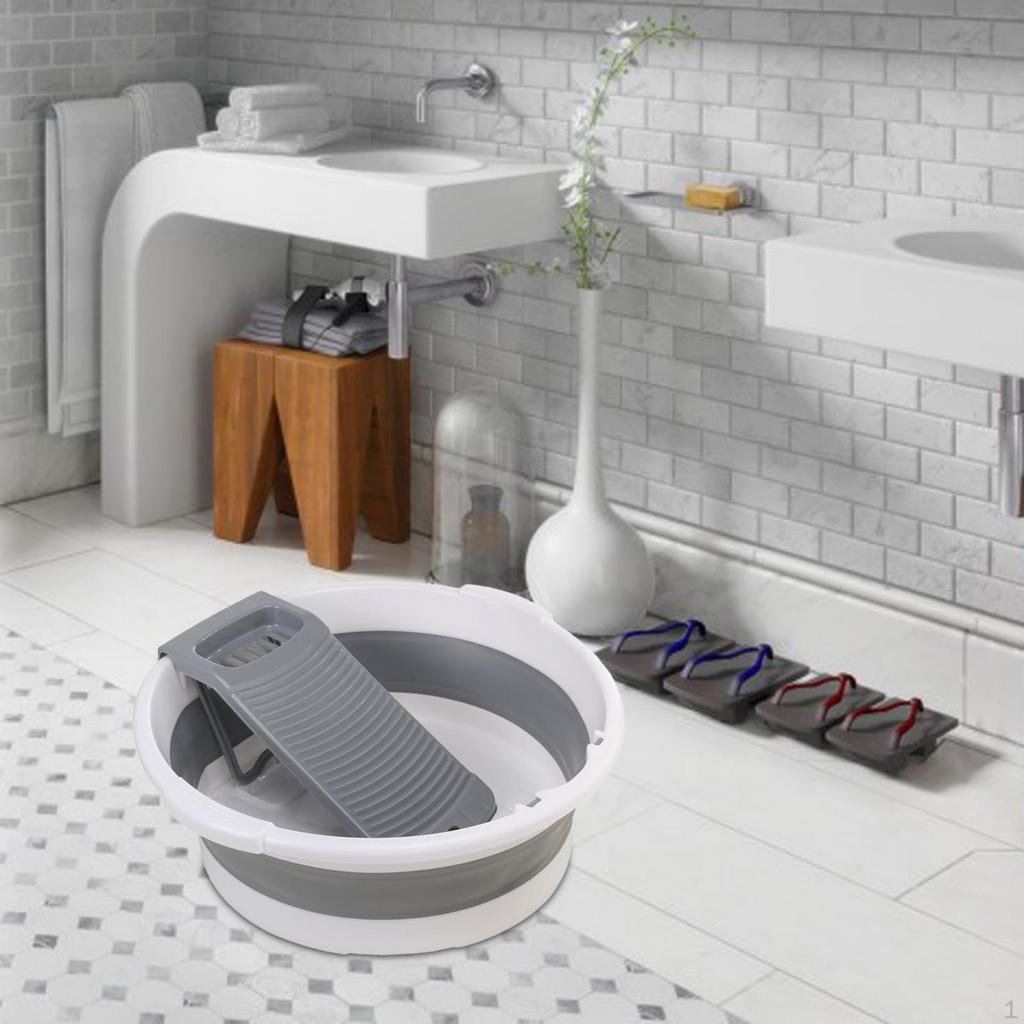 Foldable Washboard Basin for Laundry Hand Wash Board Cleaning Travel Clothes