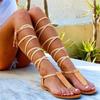 New Gladiator Women Flat Sandals Ladies Clip Toe Cross Strap Thong Sandals Shoes Woman Beach Free-binding Sandalen Dames 2026