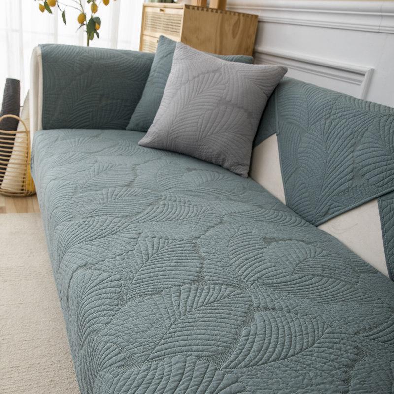 Pure Cotton Sofa Cushion, Universal In All Seasons, Washed Non-Slip Fabric, Nordic Simple Cotton Combination, All-Inclusive, Universal Armrest Towel