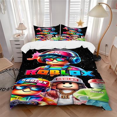 Roblox Virtual Adventure Print 3Pcs Bedding Setduvet Cover With 2 Bedropillowcase Home Birthday Gift