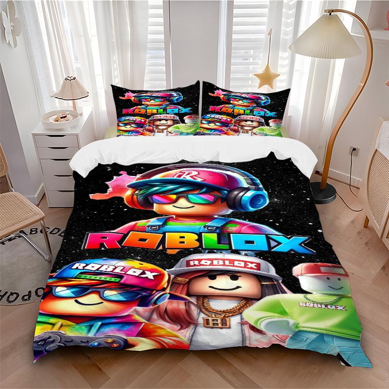 Roblox Virtual Adventure Print 3Pcs Bedding Setduvet Cover With 2 Bedropillowcase Home Birthday Gift