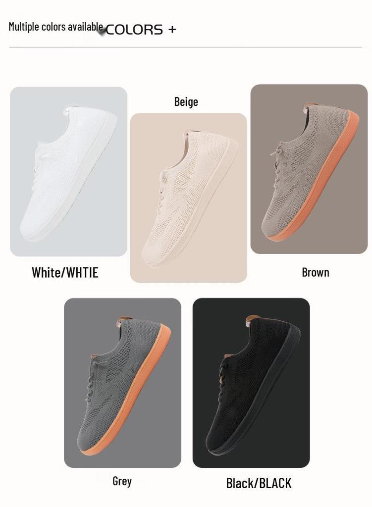 Men’s Breathable Flyknit Shoes - Lightweight, Soft Sole for Spring & Autumn, Available In Multiple Colors