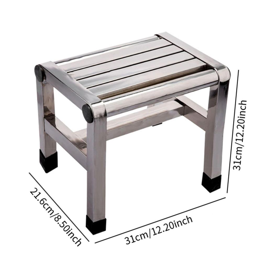 Metal Step Stool Non Slip Stable Toilet Portable Foot Rest Bath Stool for Apartment Kitchen Living Room Kids Elderly Senior