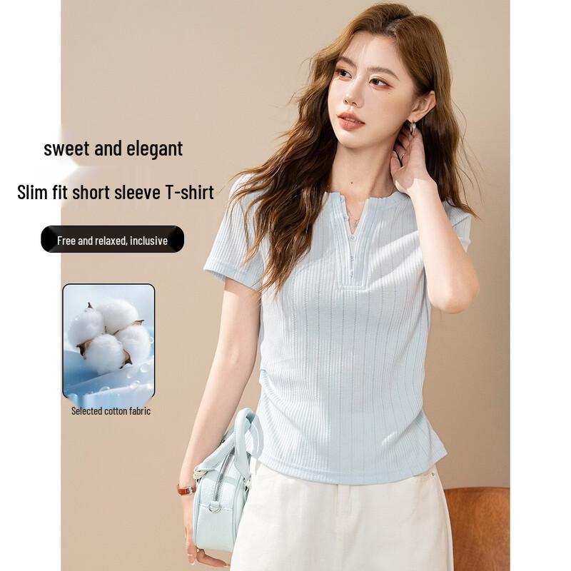 Demana Women s V-Neck Short Sleeve Summer T-Shirt XL