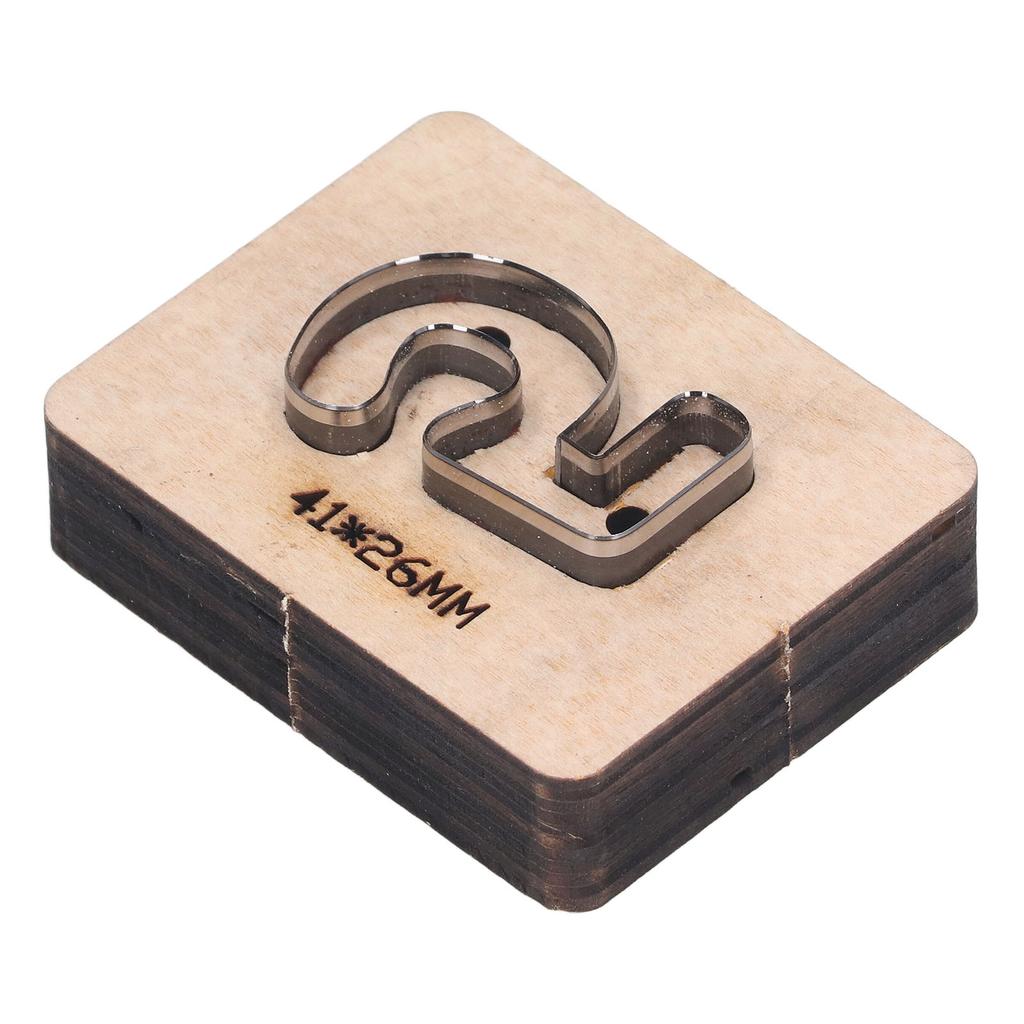 Number 5 Cutting Mold Wooden Base Metal Hollow Punching Die for DIY Leather Stamping Crafts 41x26mm