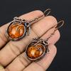 Baltic Amber Earrings, 999 Copper Wire Wrapped Gemstone Jewelry, Handmade  Earrings For Mother Day