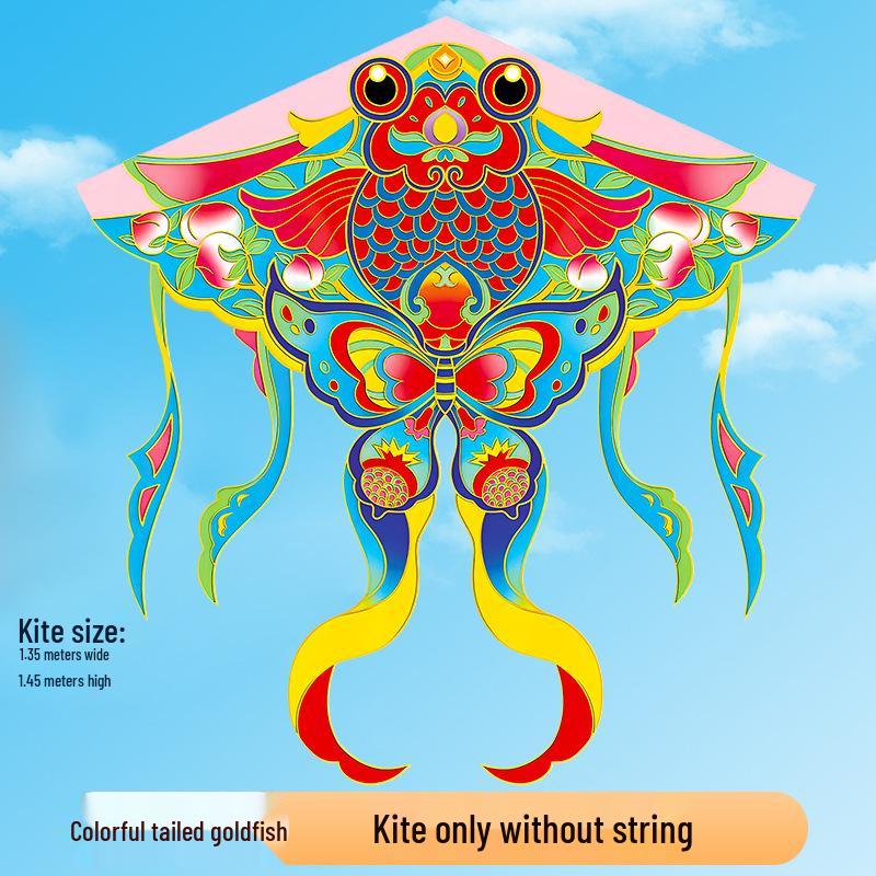 2026 Ancient-Style Goldfish Kite: Easy-Fly, Colorful Tail - Perfect for Kids, Adults, Light Breezes & Decorative Photography