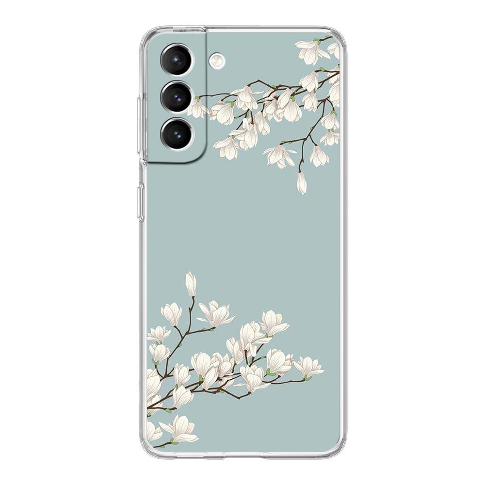 Flower Phone Case For Samsung Galaxy S24 S23 S22 S20 Ultra S21 FE 5G S10 S9 Plus S10E S8 Soft Silicone Clear Cover