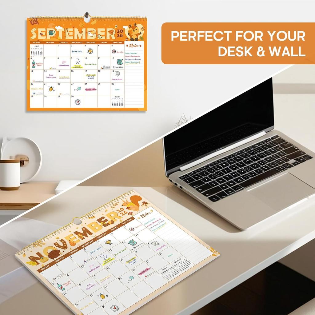 2026 Calendar,18-Month Wall Calendar Runs from Jan 2026 to Jun 2027, 11.5" x 14.7", Large Monthly Calendar with Twin-Wire Binding, Perfect for Home