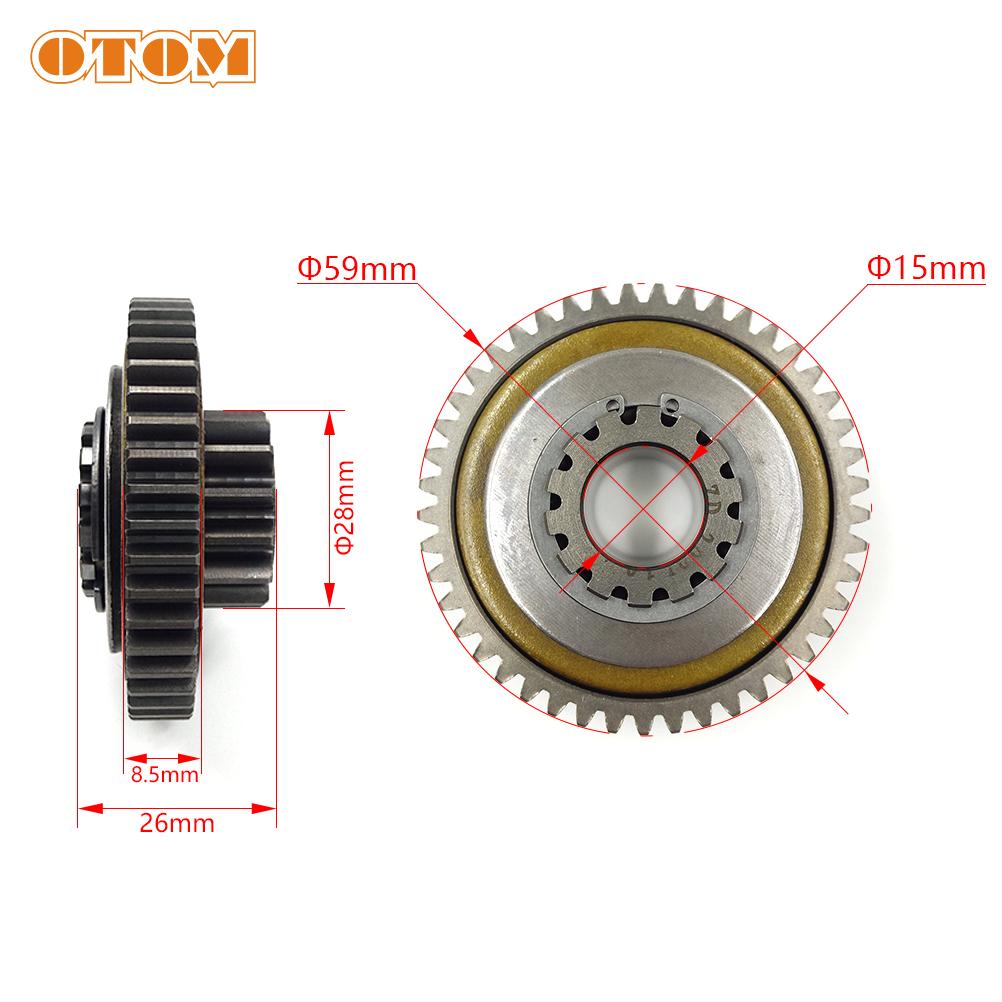 For NC250 Engine Motorcycle 45T Start Double Gear Big Friction ZONGSHEN ZS177MM HJ250H KEWS Motocross Starter Reduction Gear