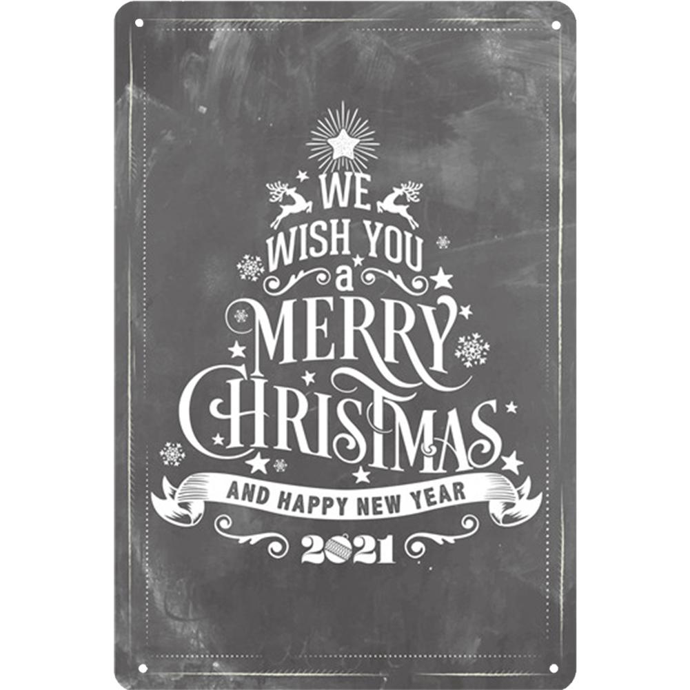 Merry Christmas Metal Tin Sign Plaque  Cartoon Elk Santa Claus Iron Painting Home Bar Cafe Pub Decoration Wall Art Plates