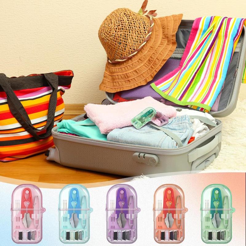 1 Set Mini Portable Travel Sewing Kit Thread Needle Embroidery Stitching Thimble Diy Craft Storage Box