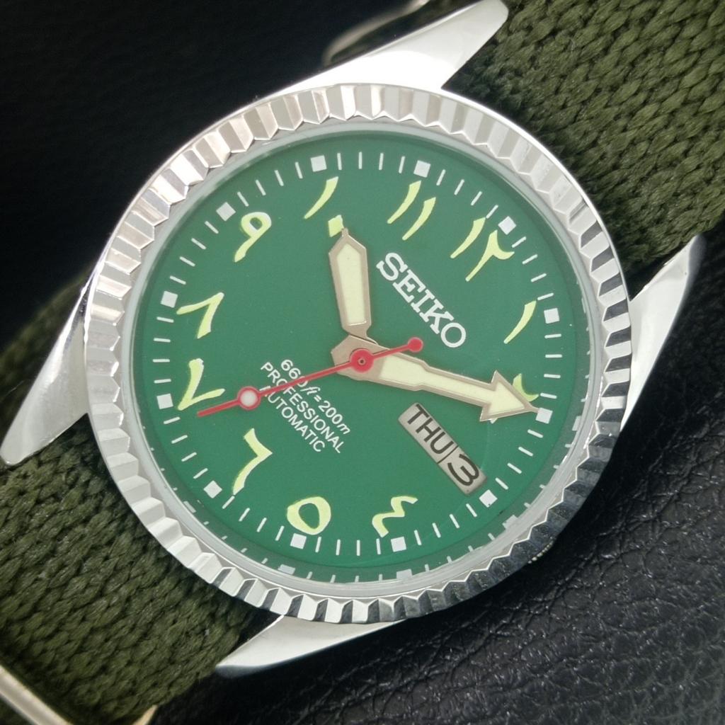 

REFURBISHED SEIKO AUTOMATIC 6309A JAPAN MENS VINTAGE GREEN DIAL WATCH a442542-1