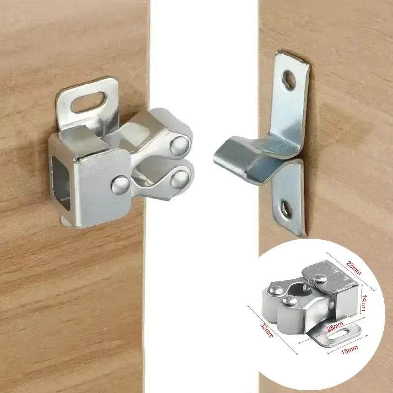 Apăsați Catarama Ușii Dulapului de Acasă Atingeți Margeaua Magnetică cu Roată Dublă cu Arc Cataramă Fixă de Blocare Cataramă Ușă Dulap Picior Jos