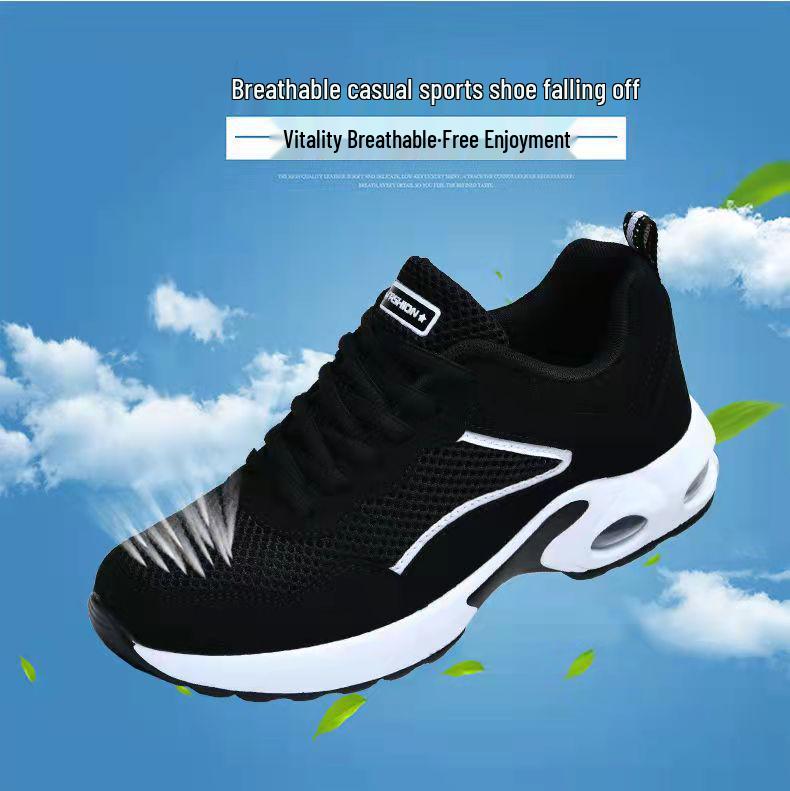 Damen Mesh Laufschuhe für den Frühling: Atmungsaktives, leichtes Air-Cushion mit Stoßabsorption und dicker Sohle zur Erhöhung der Körpergröße.