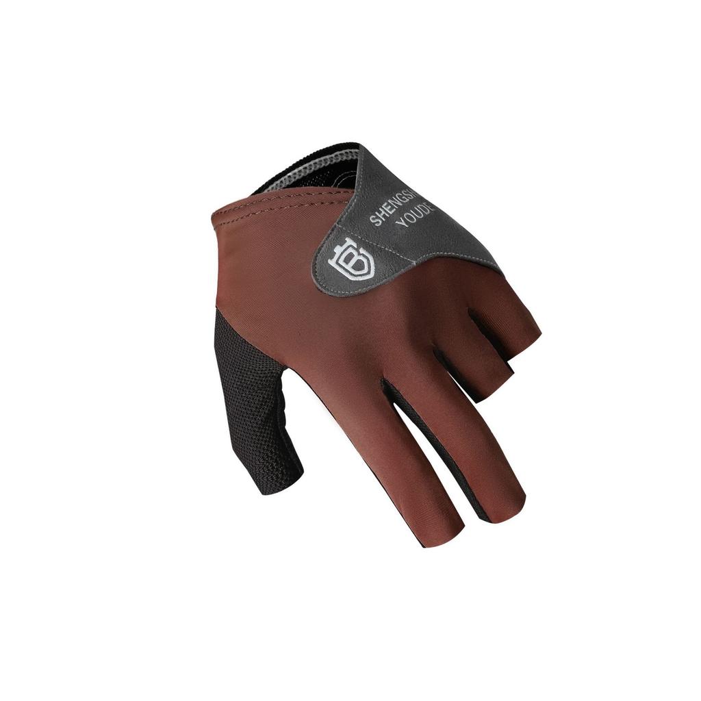 Billiard Fitness Half-Finger Gloves, Thin Breathable Anti-Slip Climbing Hiking Sunscreen Cycling Gloves