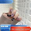 Dreamy Amethyst Cat Eye Nail Stickers - Elegant Autumn/Winter Vibe