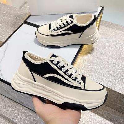 Platform Canvas Shoes Women'S New Autumn Niche Low-Top Original Shoes Ins Wind Versatile Dissolved Sole Cloth Shoes
