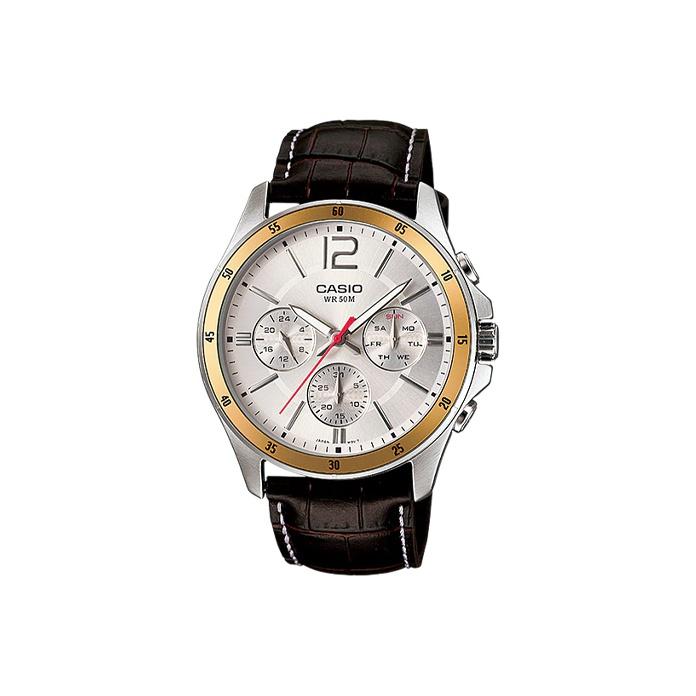 

CASIO Мужские Стандартная серия Серебряные часы MTP-1374L-7AV MTP-1374L-7AV Brown Strap Regular Box