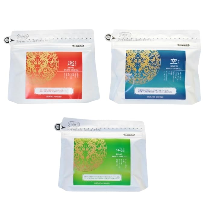 

Three types of Ryukyu herbal tea (Circulation, Sky, Heart)
