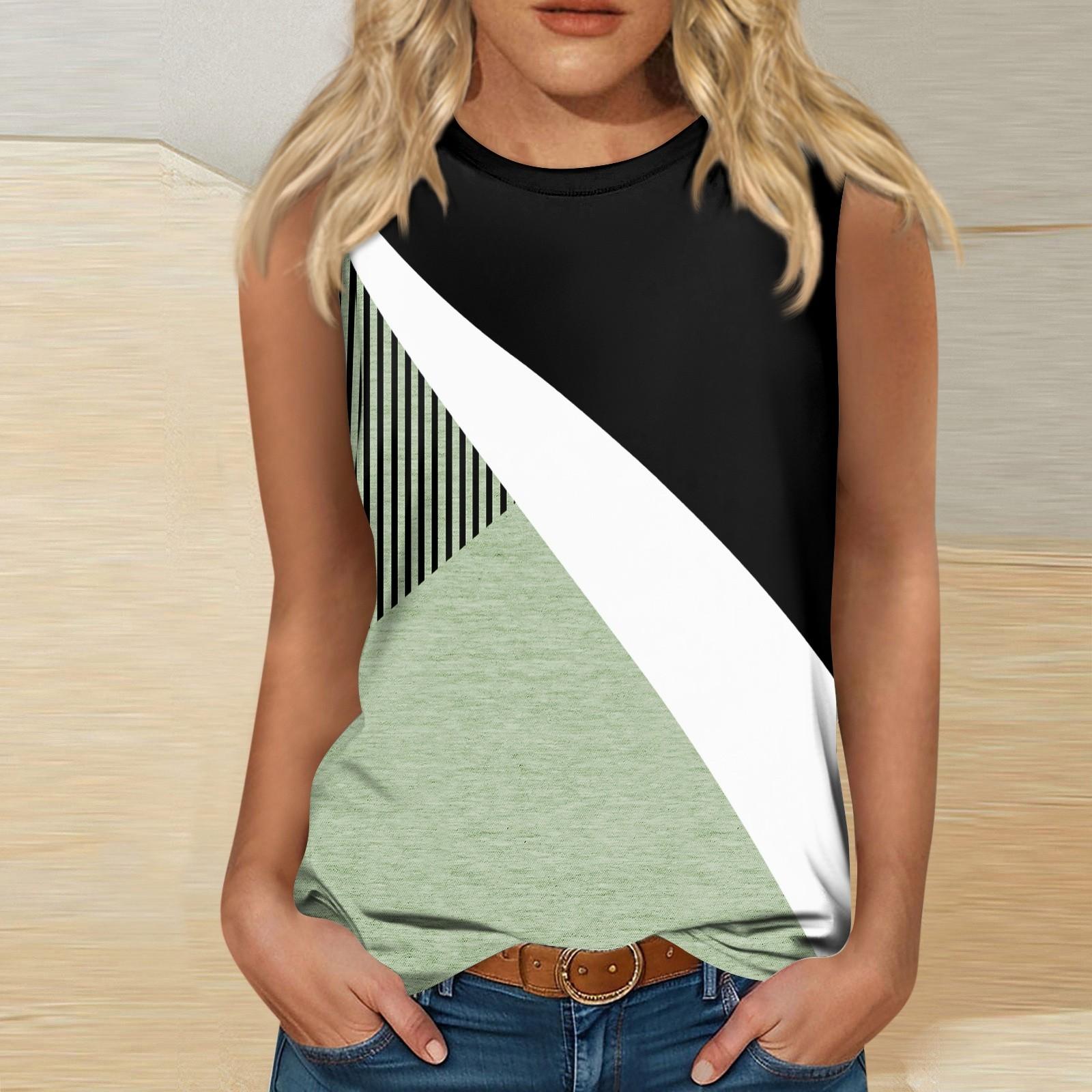 Женские повседневные топы-туники для ношения с леггинсами Рубашки без рукавов Струящиеся — фото 9