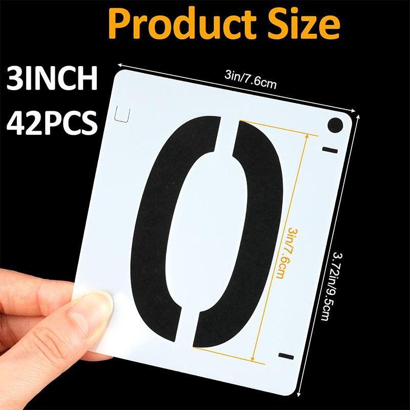 42 Pcs Letter Stencils 3 Inch, Interlocking Craft Stencils Kit, Reusable Plastic Alphabet Templates