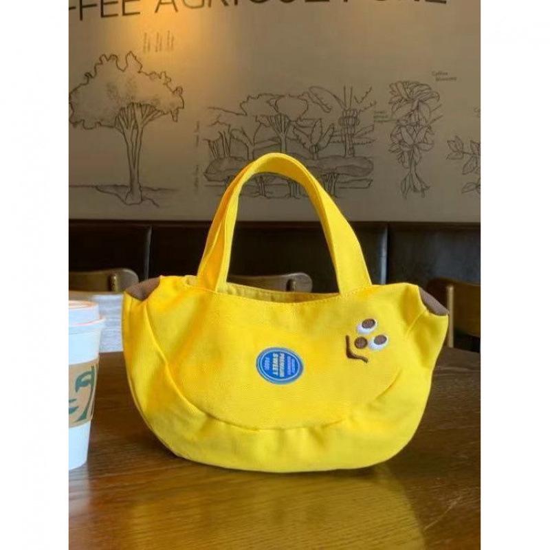 Çocuksu Muz Kutusu Kanvas El Çantası: Anneler ve Ofis Çalışanları İçin Kullanışlı Bez Çanta