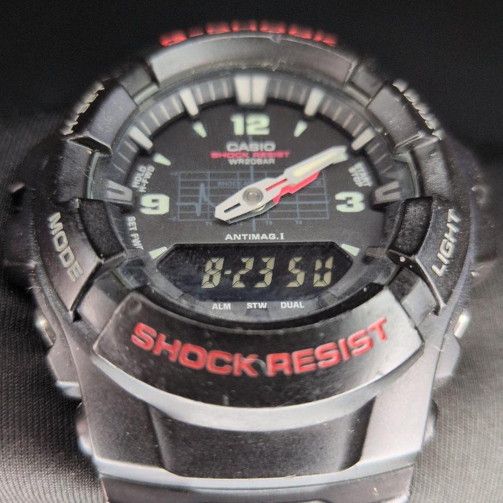 Used CASIO G-SHOCK Ana-Digi Watch G-100 51558 Working Condition