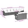 8-teiliges Gartensofa-Set mit Kissen, braunes Poly-Rattan