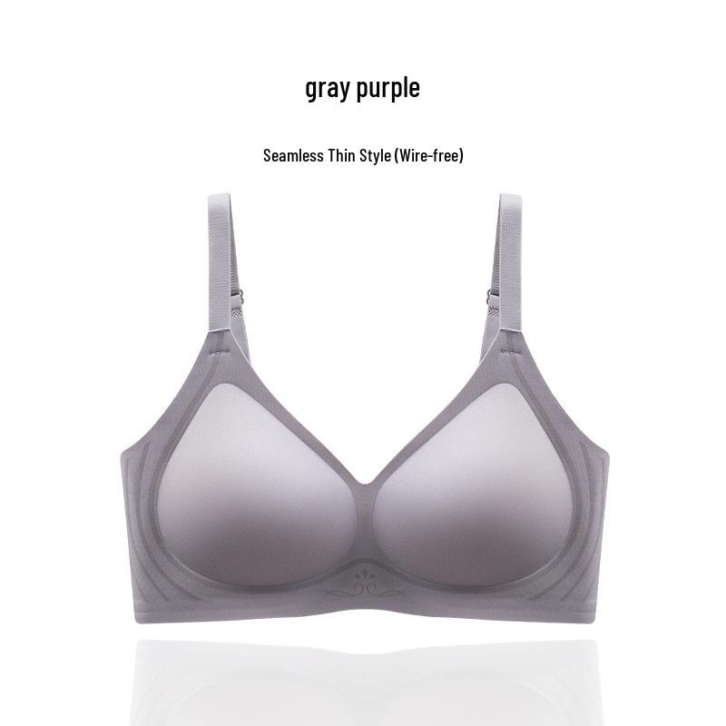 Women's Seamless Push-Up Bra with Side Support, Thin Fixed Cups, and Beautiful Back Design for Full Coverage and Anti-Sagging.