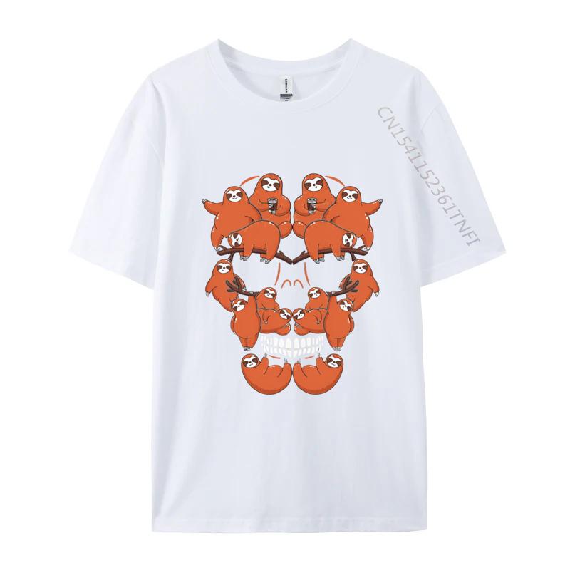 Halloween Art Installation Skull Tshirt Mens T Shirts Funny Printed Tee Tops Vintage Sweetwear Black