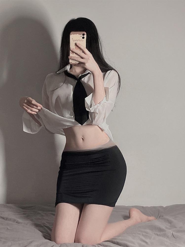 Erotic Outfit Sexy Club Stage Costumes Transparent Lingerie BunnyGirl Temptation Backless Exotic Cosplay Apparel Naughty Clothes